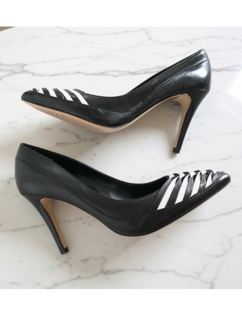 WHBM Black & White Heels